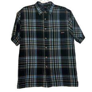 Dickies Blue Plaid Button Up Shirt M
